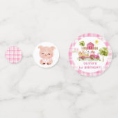 ガールピンクの納屋周囲の庭農業動物の誕生日 コンフェッティ (正面)