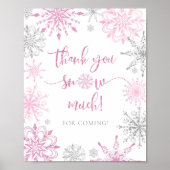 ガールピンクの銀雪の結晶ありがとう雪 ポスター (正面)