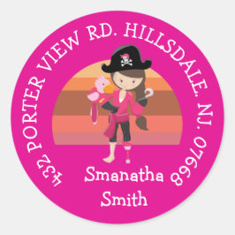 ガールピンクオウム海賊パーティーアドレスクラシックRo ラウンドシール
