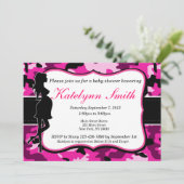 ガールピンクカモフラージュベビーシャワー招待状 招待状 (スタンド正面)