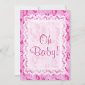 ガールピンクカモフラージュレースベビーシャワーV10 招待状 (裏面)