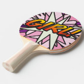 ガールピンククールモダン漫画本 卓球ラケット (正面アングル)