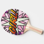 ガールピンククールモダン漫画本 卓球ラケット (横)