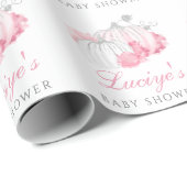 ガールピンクグリッターカボチャパーソナライズされたベビーシャワー ラッピングペーパー (ロールコーナー)