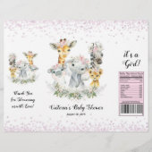 ガールピンクサファリベビーシャワーチップバッグラッパー チラシ (正面)