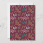 ガールピンクサファリベビーシャワー招待状 招待状 (裏面)