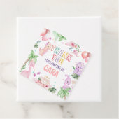 ガールピンクサファリ恐竜バースデーパーティースクエア フェイバータグ (インサイチュ)