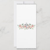 ガールピンクシルバーウォーター色クロスゴッドペアレント 招待状 (裏面)