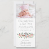 ガールピンクシルバーウォーター色クロスゴッドペアレント 招待状 (正面)