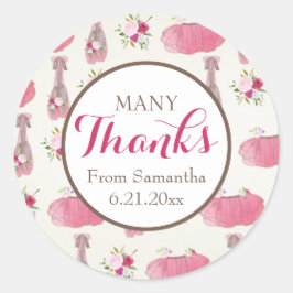 ガールピンクツチュベビーシャワー ラウンドシール