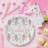 ガールピンクナツクラッカー誕生日 ペーパープレート (パーティー)