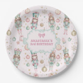 ガールピンクナツクラッカー誕生日 ペーパープレート (正面)