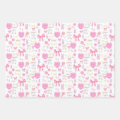 ガールピンクハートベビー名3 ラッピングペーパーシート (正面)