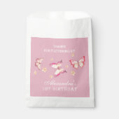 ガールピンクバタフライ1st誕生日ありがとう フェイバーバッグ (正面)
