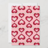 ガールピンクバレンタインデーハート赤ちゃんシャワー 招待状 (裏面)