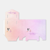 ガールピンクパープルバラ金ゴールドコウノトリ赤ちゃんシャワー フェイバーボックス (折り畳みなし)