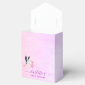 ガールピンクパープルバラ金ゴールドコウノトリ赤ちゃんシャワー フェイバーボックス (オープン)