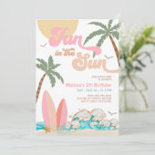 ガールピンクピーチおもしろいインザサンバースデーパーティー 招待状 (スタンド正面)