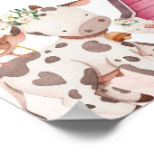 ガールピンクファームベビーシャワーウェルカムサイン ポスター (角)