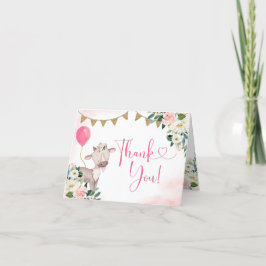 ガールピンクファームベビーシャワーサンキューカード サンキューカード