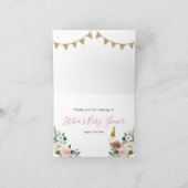 ガールピンクファームベビーシャワーサンキューカード サンキューカード (内部)