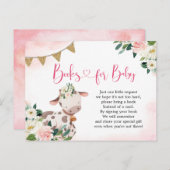 ガールピンクファームベビーシャワーブズベビーInvitati インビテーションポストカード (正面/裏面)