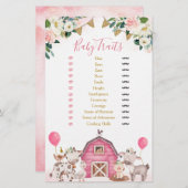 ガールピンクファームベビーシャワーベビー特性 (正面/裏面)