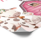 ガールピンクファームベビーシャワー回転木馬ゲストブック ポスター (角)