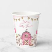 ガールピンクファームベビーシャワー紙カップ 紙コップ (裏面)