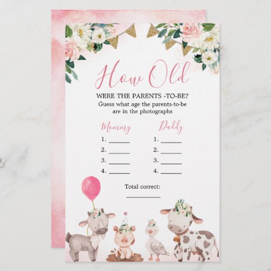 ガールピンクファーム何歳の両親 (正面/裏面)