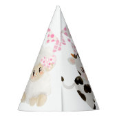 ガールピンクファーム動物、パーティー動物の誕生日 パーティーハット (裏面)