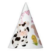 ガールピンクファーム動物、パーティー動物の誕生日 パーティーハット (左)