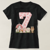 ガールピンクファーム納屋周囲の庭7位誕生日衣装ガール7 Tシャツ (デザイン正面)
