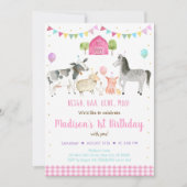 ガールピンクファーム誕生日 招待状 (正面)
