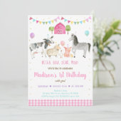 ガールピンクファーム誕生日 招待状 (スタンド正面)