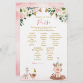 ガールピンクファーム赤ちゃんシャワーあなたの財布の中にあるものは (正面/裏面)