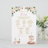 ガールピンクファーム赤ちゃんシャワーあなたの財布の中にあるものは (スタンド正面)