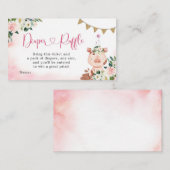 ガールピンクファーム赤ちゃんシャワーおむつラッフルエンクロージャー エンクロージャーカード (正面/裏面)