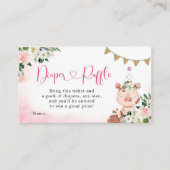 ガールピンクファーム赤ちゃんシャワーおむつラッフルエンクロージャー エンクロージャーカード (正面)