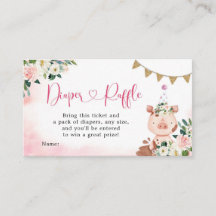 ガールピンクファーム赤ちゃんシャワーおむつラッフルエンクロージャー