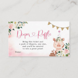 ガールピンクファーム赤ちゃんシャワーおむつラッフルエンクロージャー エンクロージャーカード