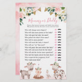 ガールピンクファーム赤ちゃんシャワーママまたはパパ (正面/裏面)