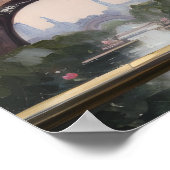 ガールピンクフランスのパリジャンブラックガールアート ポスター (角)