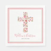 ガールピンクフローラクロスバブティスコミュニオン スタンダードランチョンナプキン (正面)