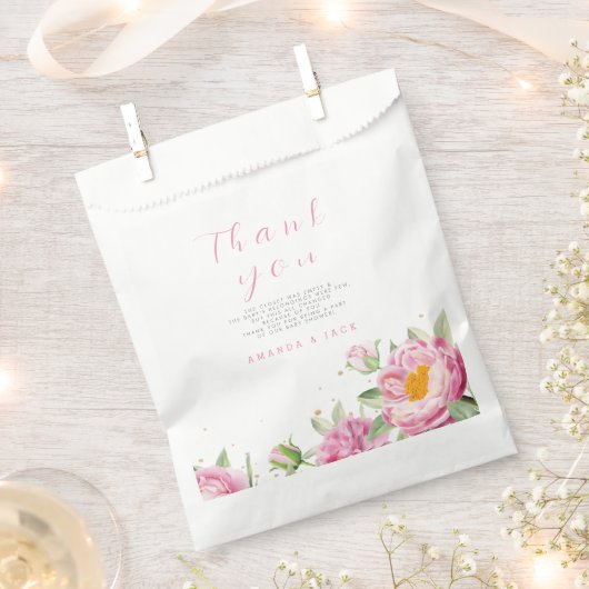 ガールピンクフローラベビーイン開花シャワーかわいい フェイバーバッグ (クリップ留めされた状態)