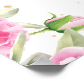 ガールピンクフローラベビーイン開花シャワーかわいい ポスター (角)