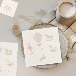 ガールピンクプリンセスおとぎ話バレリーナベイビーシャワー スタンダードカクテルナプキン