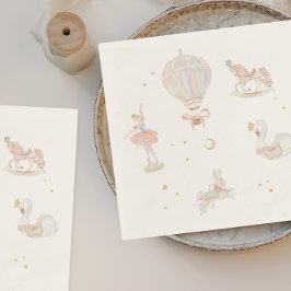 ガールピンクプリンセスバレリーナバースデーパーティー スタンダードカクテルナプキン