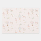 ガールピンクプリンセスバレリーナバースデーパーティー ラッピングペーパーシート (正面)