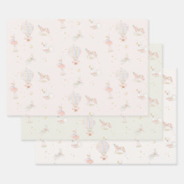 ガールピンクプリンセスバレリーナバースデーパーティー ラッピングペーパーシート